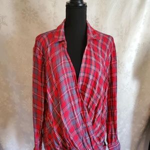 Abercrombie & Fitch Red Flannel Top